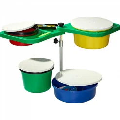 Anplast Angelkoffer & Angelboxen ·Madendosen & Angelzubehör-Dosen|Angelfutter-Zubehör<4er Set Madendosen + faltbare Halterung