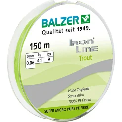 Balzer Forellenschnüre|Forellenschnüre<Angelschnüre Iron Line (chartreuse)