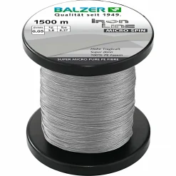 Balzer Geflochtene Schnüre<Angelschnur Iron Line Micro Spin (grau, 1.500 m)