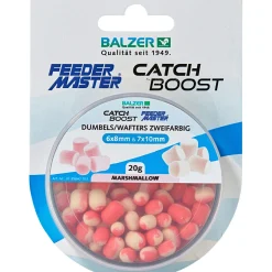 Balzer Karpfenfutter·Boilies & Popup Boilies|Friedfischangeln-Zubehör<Zweifarbige Dumbells Wafter (Marshmellow)