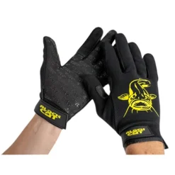 New Black Cat Gripper Gloves (Black/Yellow)