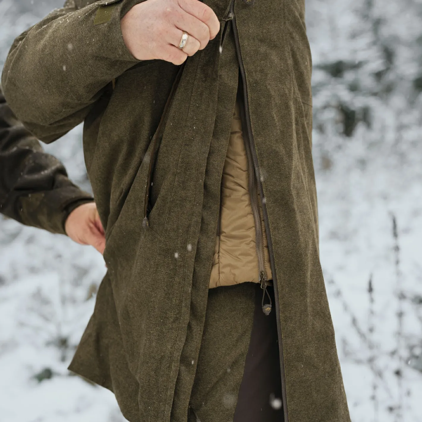 Outlet Blaser Laurent Smock Vintage Outdoorjacke Herren (Olive Mélange/Schwarz)