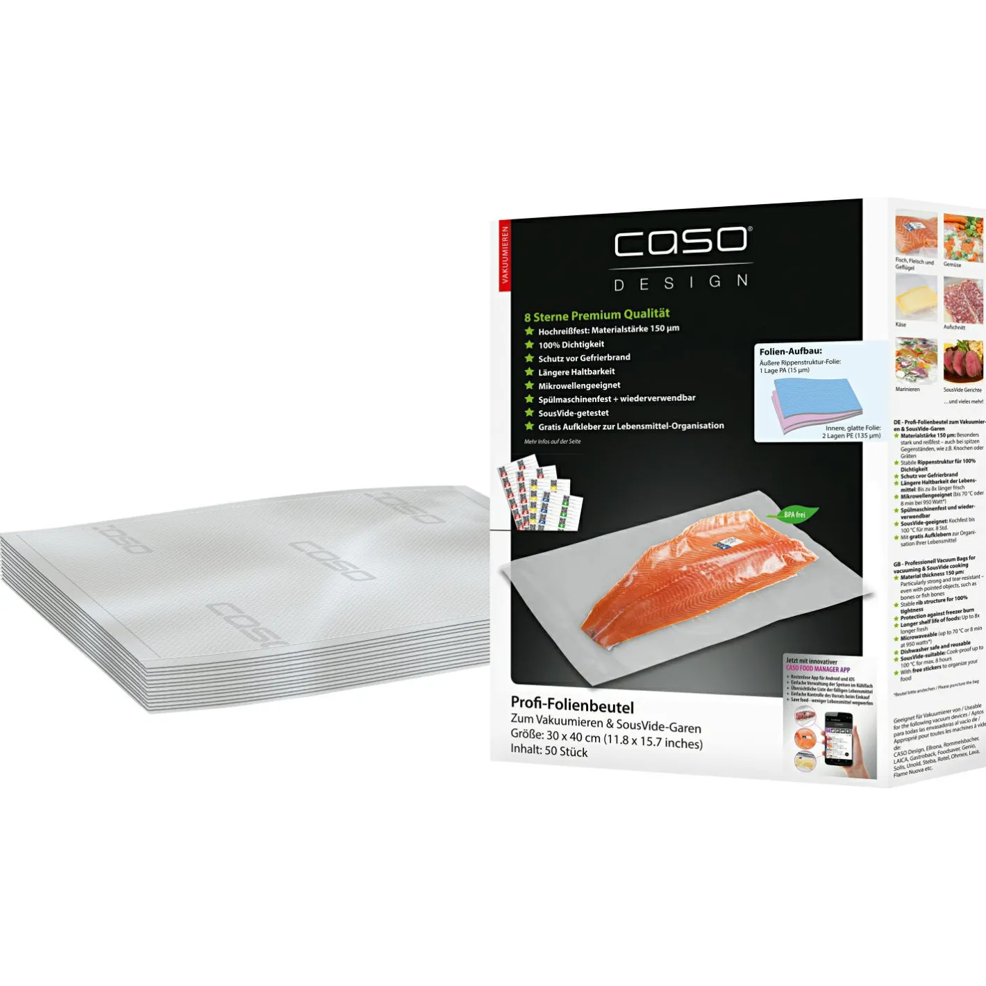 Discount Caso Design Profi - Folienbeutel (30 x 40 cm)