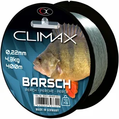 Climax Raubfischschnüre|Monofile Schnüre<Zielfischschnur Barsch (grau,grün, 400 m)