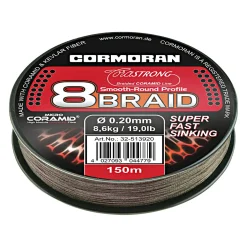 Cormoran Wallerschnüre|Wallerschnüre<Angelschnur Corastrong 8-Braid Super Fast Sinking (dunkelbraun)