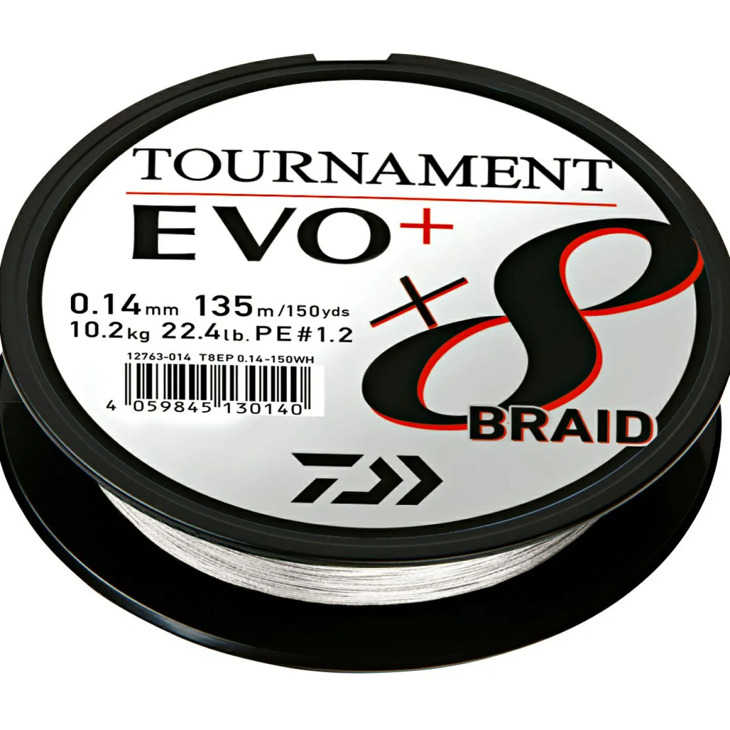 Daiwa Geflochtene Schnüre<Angelschnur Tournament X8 Braid EVO+ (135 m, weiß)