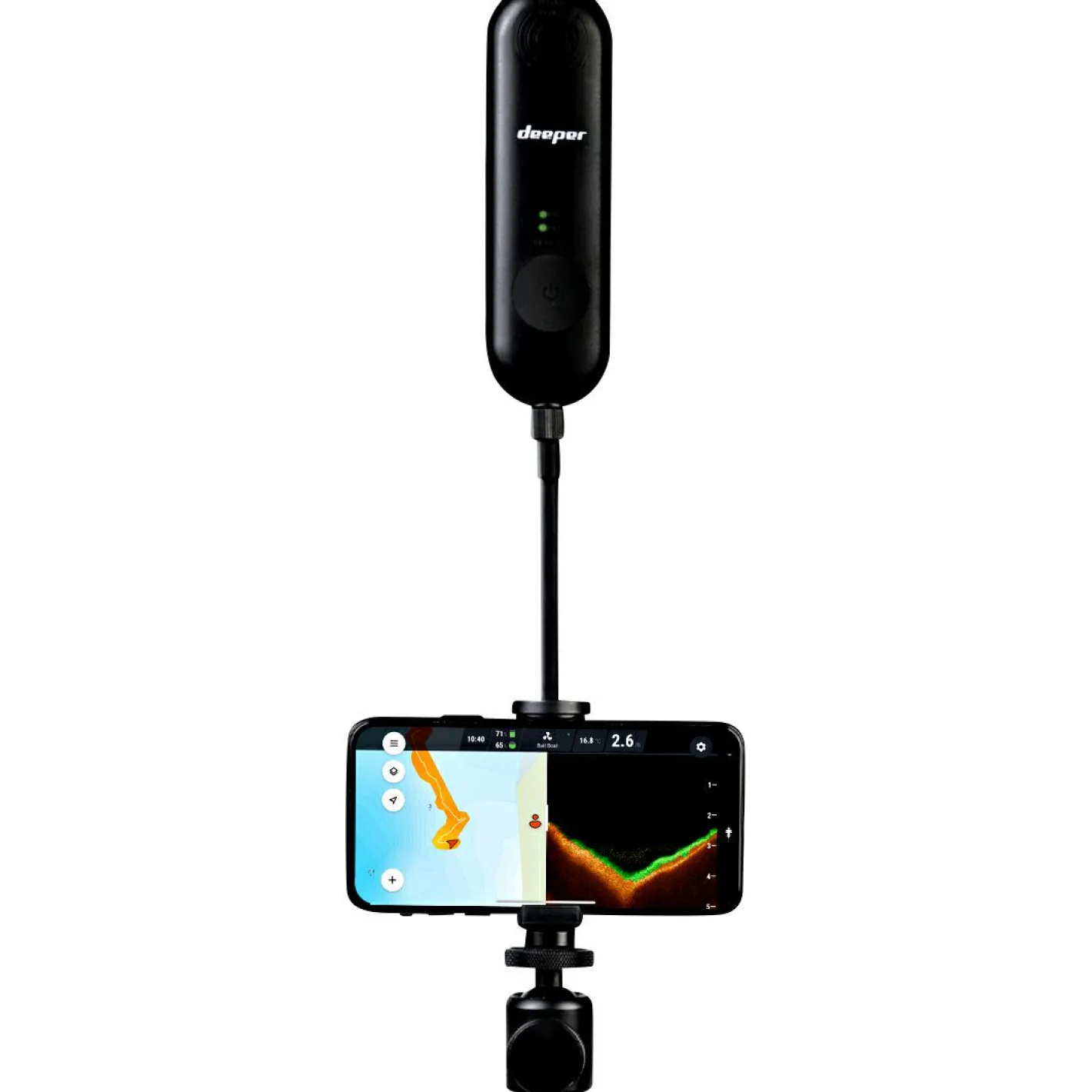 Deeper Echolote & Plotter<Extender + Smartphone & Extender-Halterung