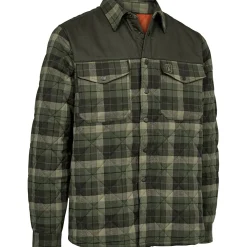 New Deerhunter Elbert gefütterte Hemdjacke Herren (Green Check)
