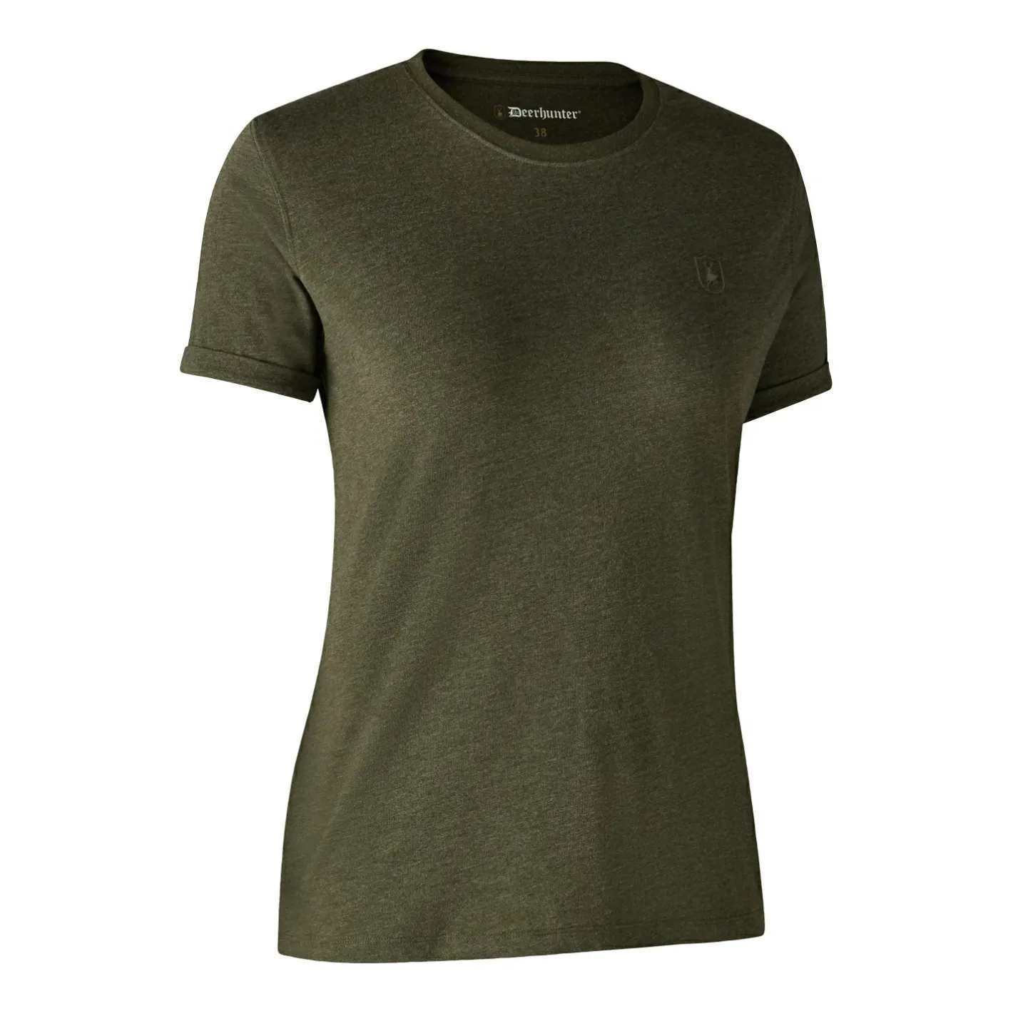 Outlet Deerhunter 2er-Pack Ladies Basis T-Shirts Damen (Adventure Green Melange)