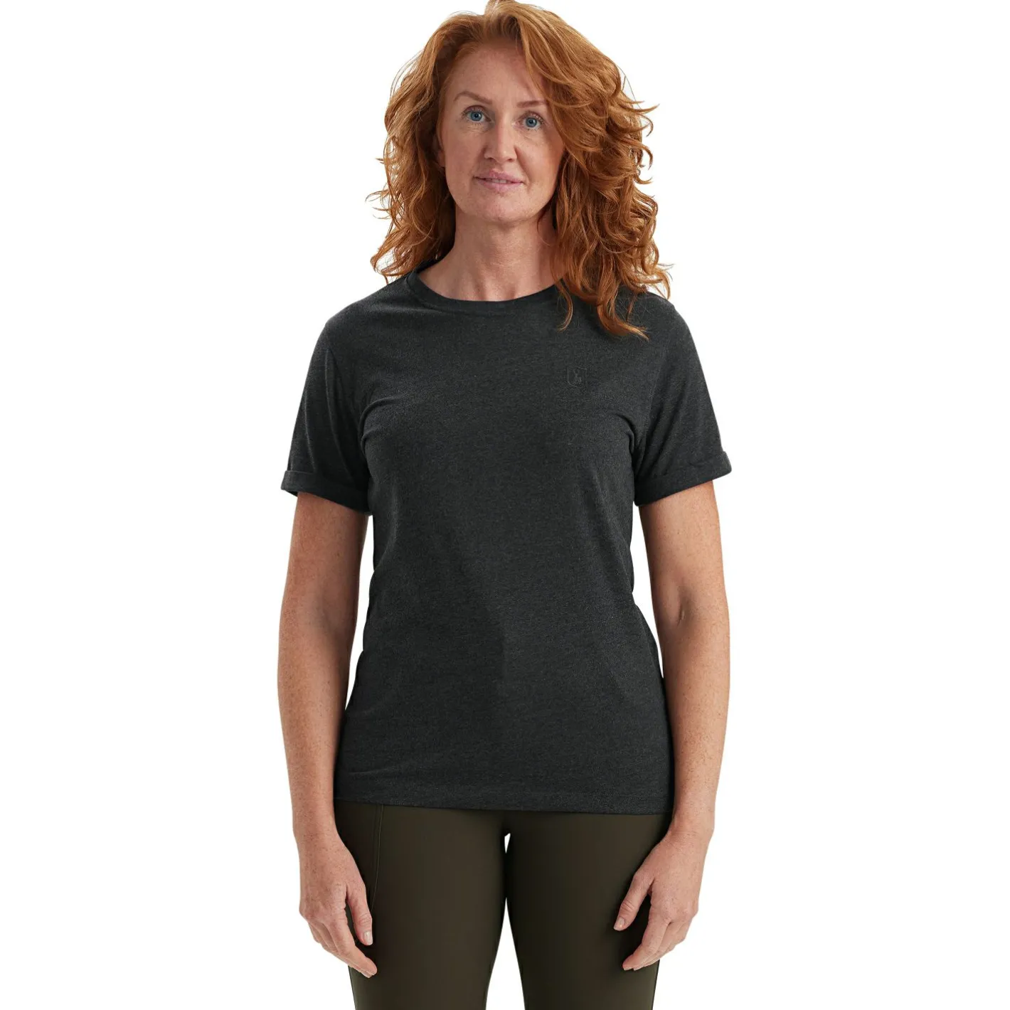 Outlet Deerhunter 2er-Pack Ladies Basis T-Shirts Damen (Adventure Green Melange)