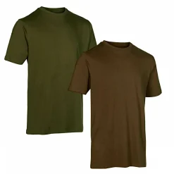 Deerhunter Angelshirts & Angel-Oberteile<2er-Pack T-Shirts Herren (Green/Brown Leaf)