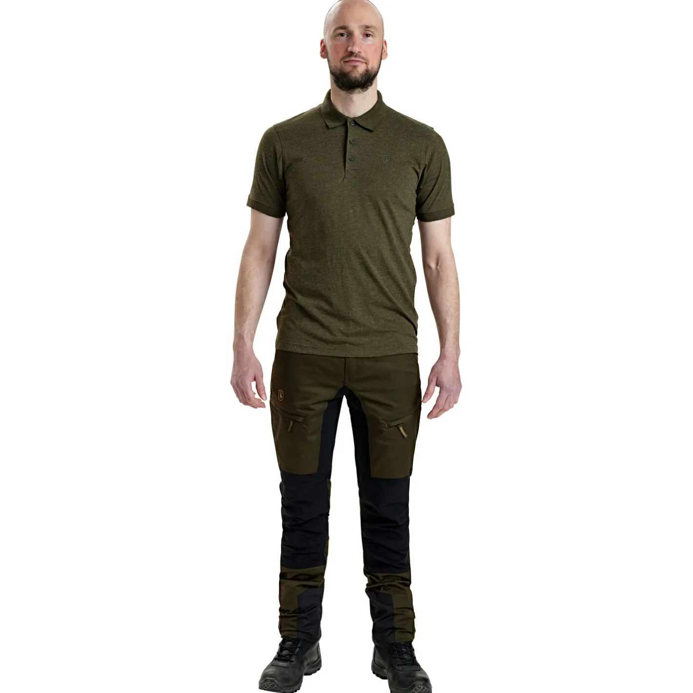 Outlet Deerhunter Gunnar Polo Hemd Herren (Adventure Green Melange)