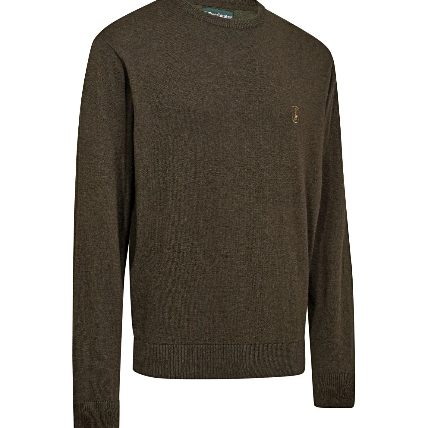Sale Deerhunter Harrington Strickpullover Herren, mit Rundhalsausschnitt (Brown Melange)