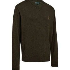 Deerhunter Angelpullover & -Strickjacken<Harrington Strickpullover mit V-Ausschnitt (Brown Melange)