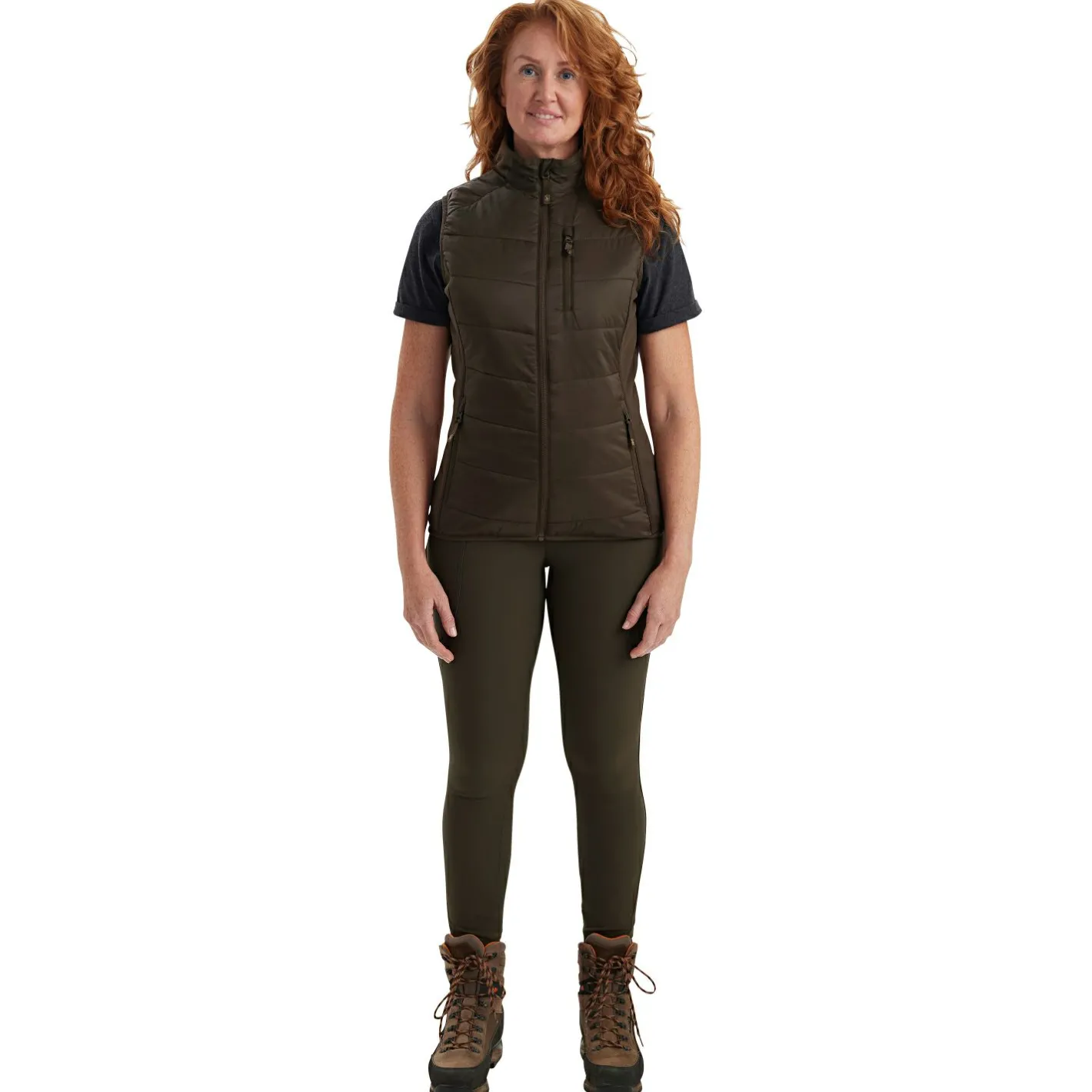 Deerhunter Damen Angeljacken & -Westen<Lady Heat wattierte Weste Damen (Wood)