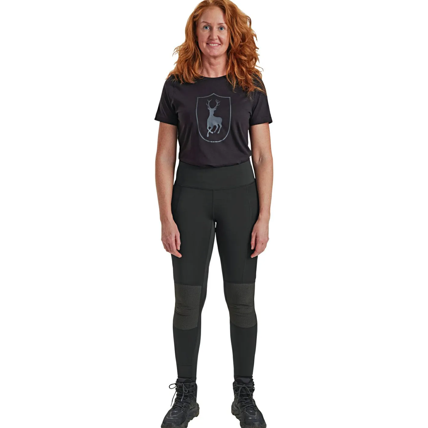 Deerhunter Damen Angelhosen<Lady Tights mit Verstärkung Damen (Black)