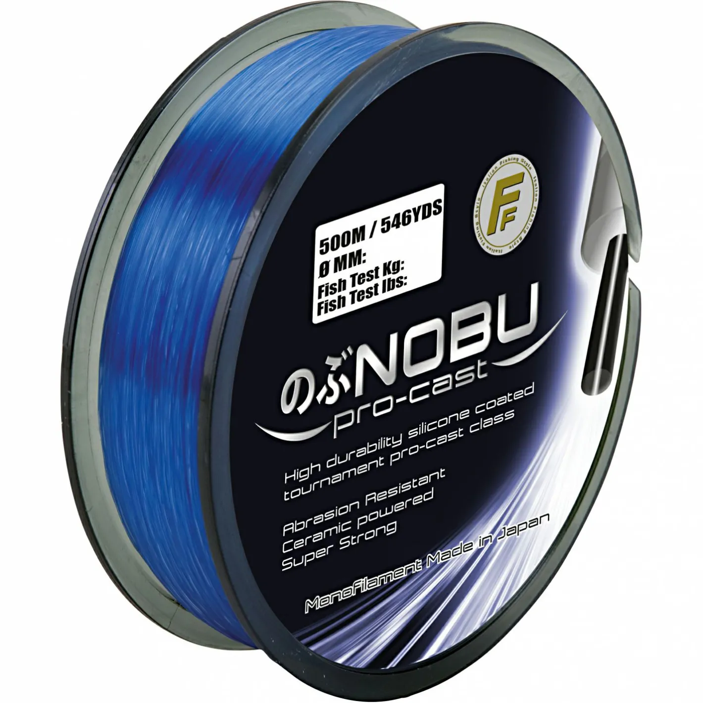 Fishing Ferrari Monofile Schnüre<Angelschnur FF Ninja Pro Cast Hi-Viz (japan blue, 500 m)