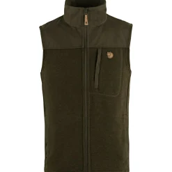 Outlet Fju00e4llru00e4ven Fjällräven Singi Buck Fleece Vest M Herren (Dark Olive)