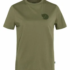 Discount Fju00e4llru00e4ven Fjällräven Övik Fox Boxy Logo Tee W Damen (Green)