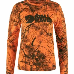 Discount Fju00e4llru00e4ven Fjällräven Värmland Wool LS W Damen (Orange Multi Camo)