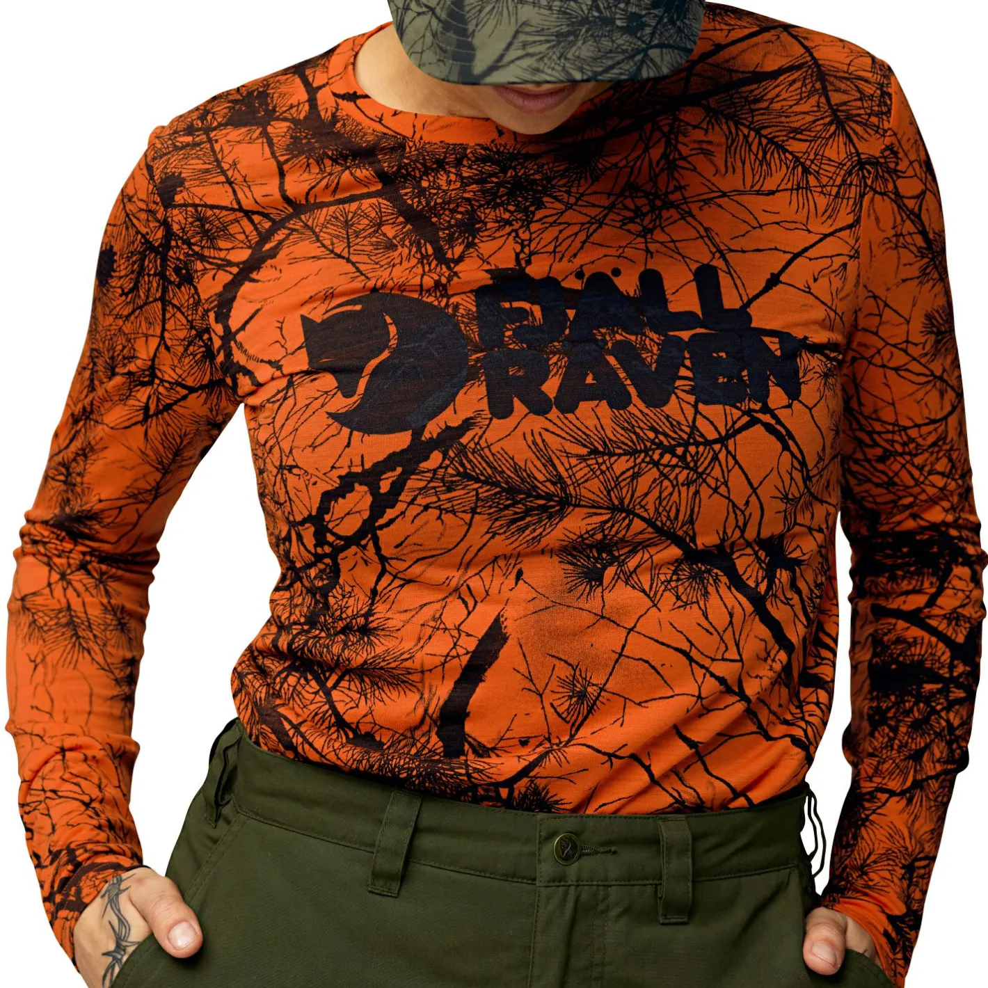 Discount Fju00e4llru00e4ven Fjällräven Värmland Wool LS W Damen (Orange Multi Camo)