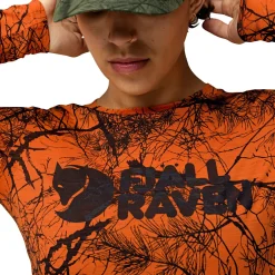 Discount Fju00e4llru00e4ven Fjällräven Värmland Wool LS W Damen (Orange Multi Camo)