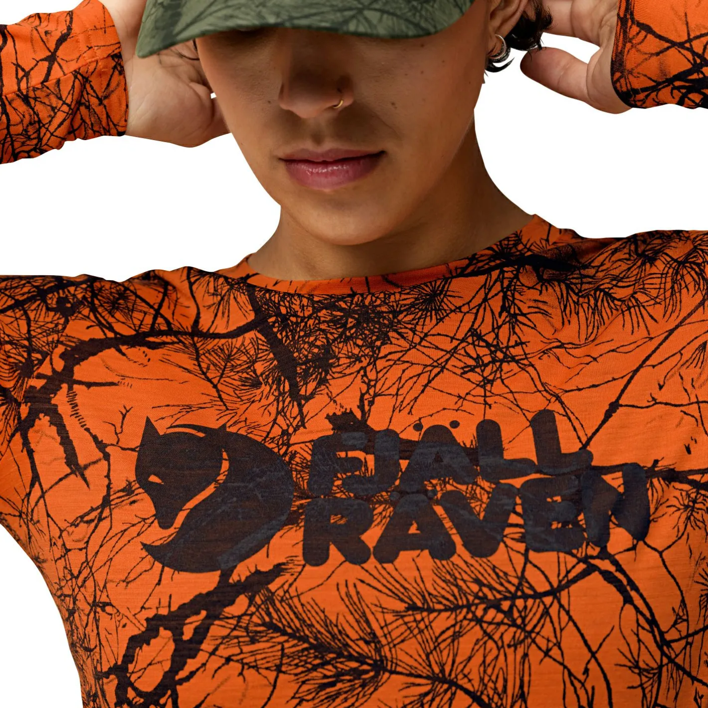Discount Fju00e4llru00e4ven Fjällräven Värmland Wool LS W Damen (Orange Multi Camo)