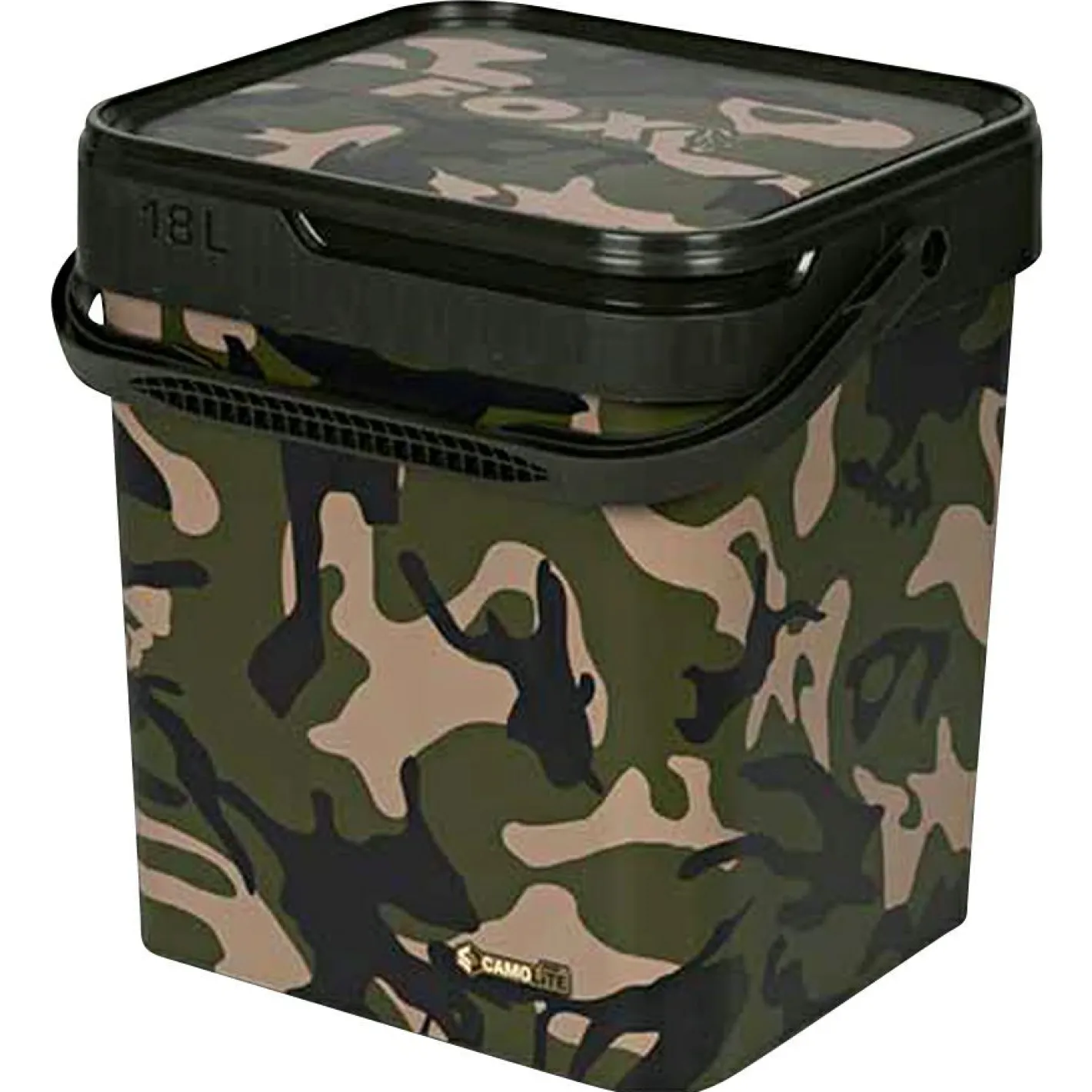 Fox Angelkoffer & Angelboxen ·Futtereimer<Camo Bucket