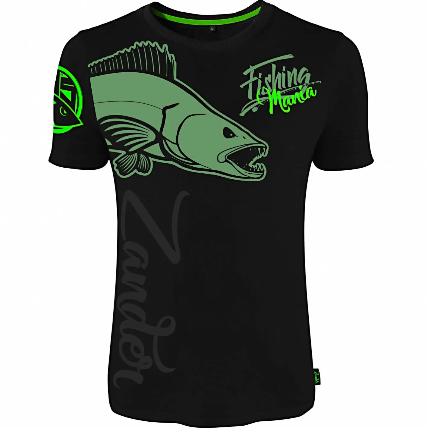 New Hotspot Fishing Mania Zander Polo-Shirt Herren (Black)