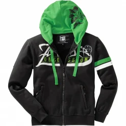 Clearance Hotspot Zander Obsession Zipped Sweater Herren (Black/Green)