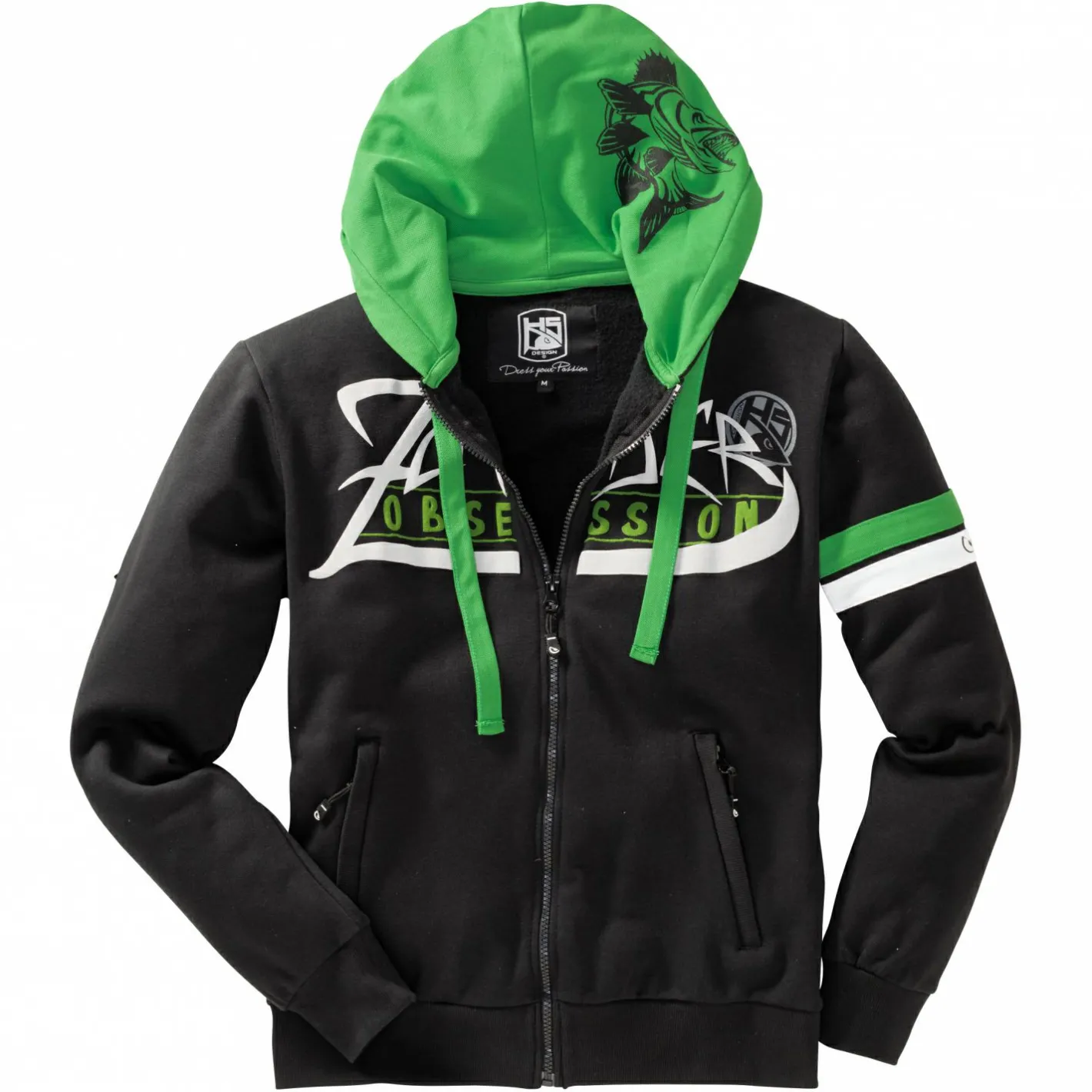 Clearance Hotspot Zander Obsession Zipped Sweater Herren (Black/Green)