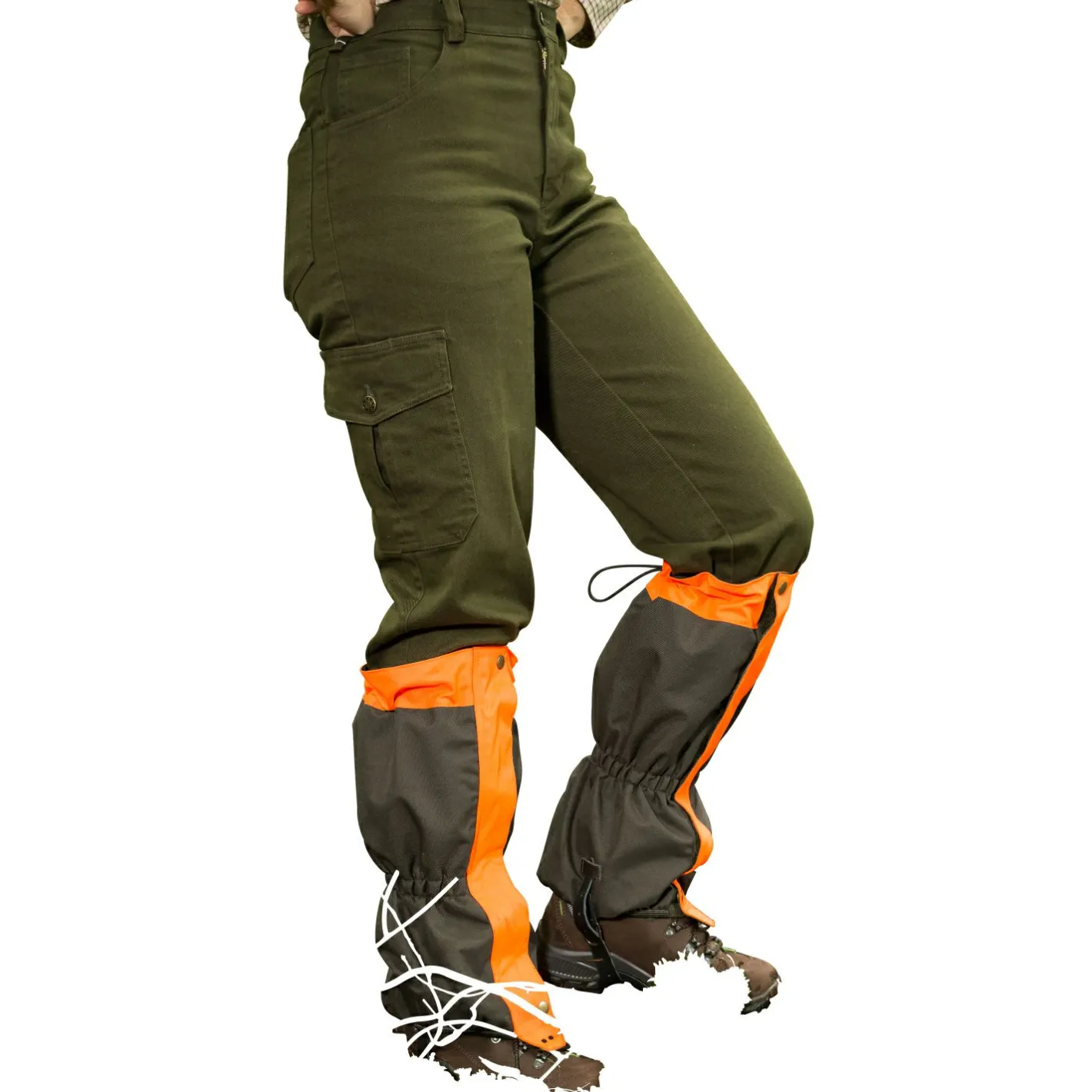 Discount il Lago Passion Gamaschen Safe Hunt Unisex (Oliv/Orange)