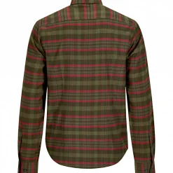 Online il Lago Prestige Flannel Hemd Bjarne Herren (Oliv/Rot)