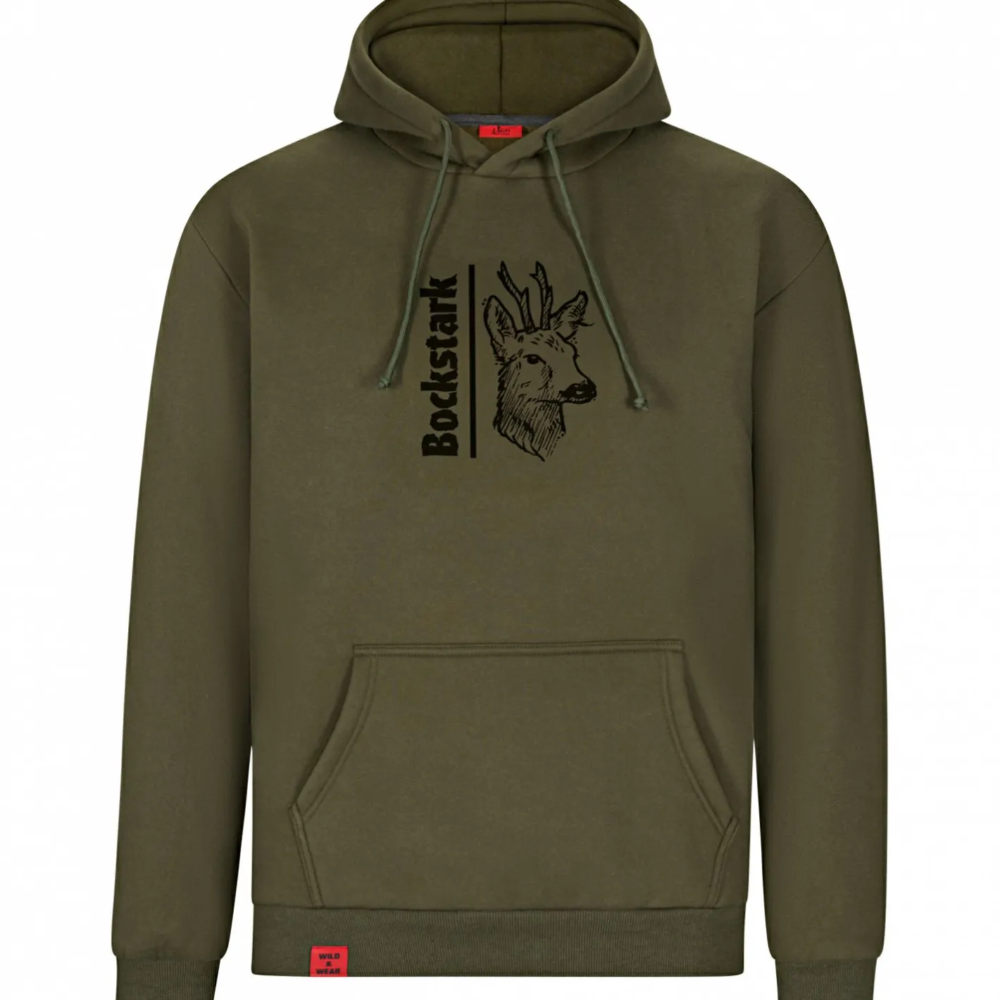 New il Lago Prestige Hoodie "Bockstark" Herren (Oliv)