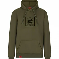 il Lago Prestige Angelpullover & -Strickjacken<Hoodie "Sauenjäger" Herren (Oliv)