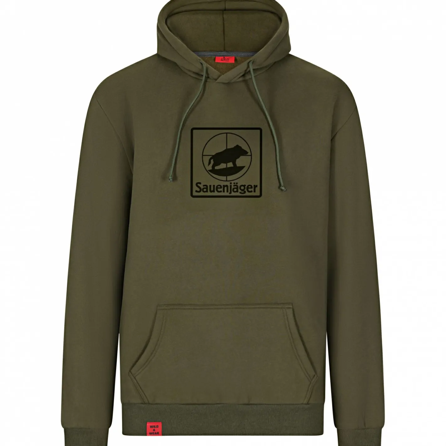 il Lago Prestige Angelpullover & -Strickjacken<Hoodie "Sauenjäger" Herren (Oliv)