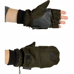 il Lago Prestige Outdoor- & Angel-Handschuhe<Nubukleder Handschuhe Unisex (Oliv/Schwarz)