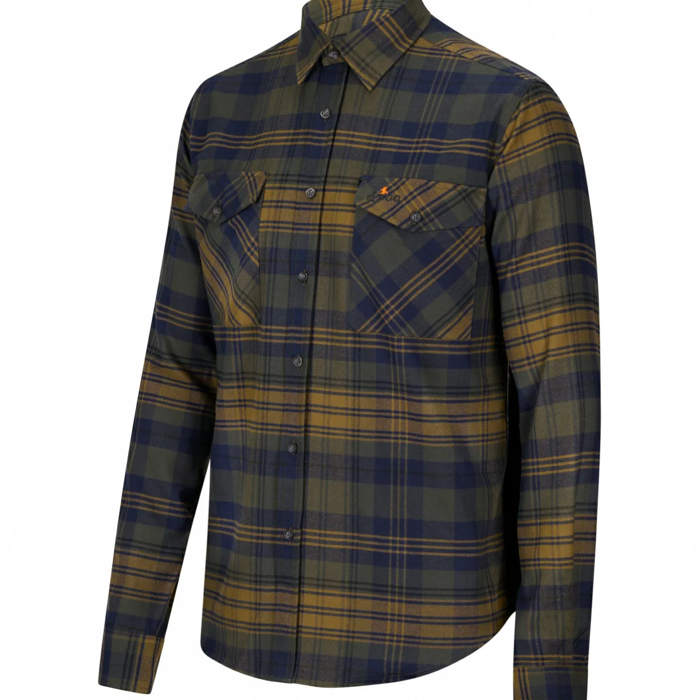 il Lago Prestige Outdoor- & Angelhemden<Outdoor Flanell-Hemd Torben Herren (Oliv/Blau)