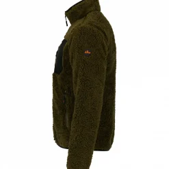 Online il Lago Prestige Teddyfleece-Jacke Halver Herren (Oliv/Schwarz)