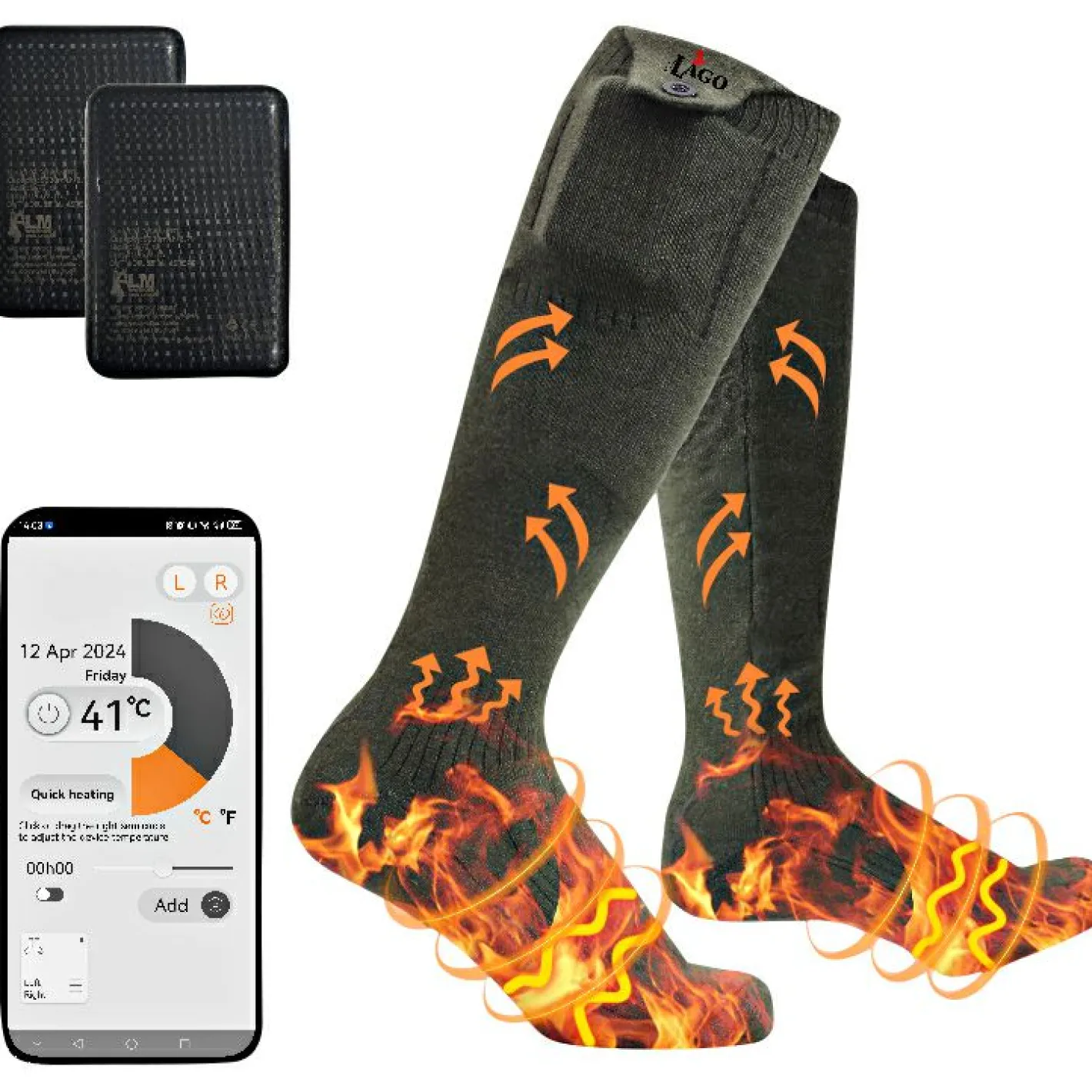 il Lago Red Level Beheizbare Bekleidung<Heizsocken Flex Pro X Unisex (Oliv)