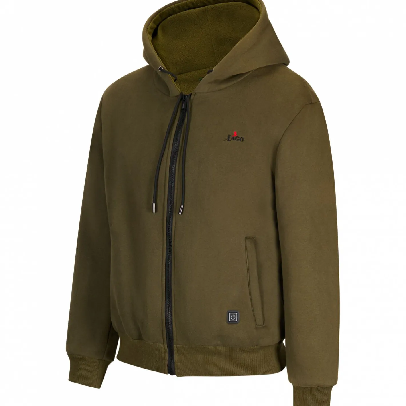 il Lago Red Level Beheizbare Bekleidung|Angelpullover & -Strickjacken<Sweatjacke Feuerland Herren, beheizbar (Oliv)