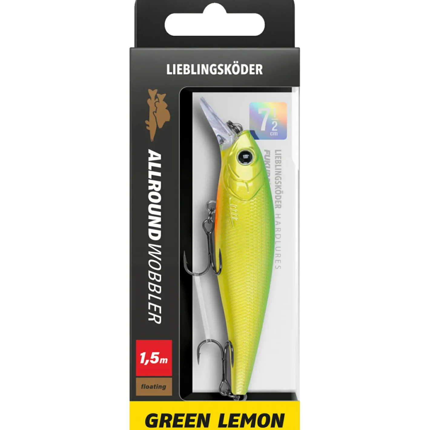 Clearance Lieblingsku00f6der Lieblingsköder Allroundwobbler (Green Lemon)