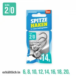 Lieblingsku00f6der Jigköpfe & Köder-Rasseln|Raubfischangeln Kunstköder<Lieblingsköder Angelhaken Spitze (2/0)