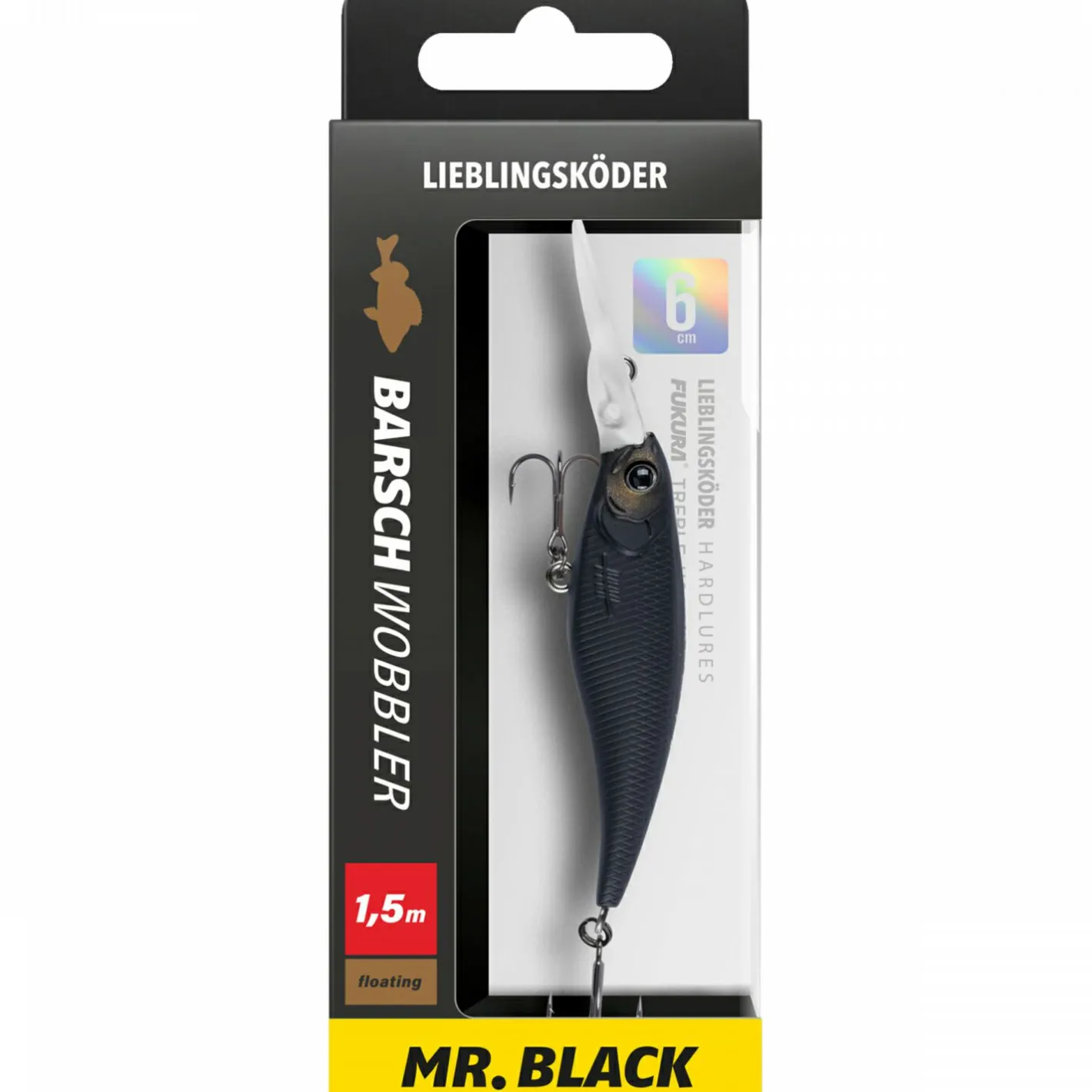 Lieblingsku00f6der Wobbler<Lieblingsköder Barschwobbler (Mr. Black)