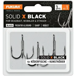 Lieblingsku00f6der Angelhaken|Raubfischangeln-Zubehör<Lieblingsköder Fukura Solid X Drillinge (black)