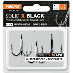 Lieblingsku00f6der Angelhaken|Raubfischangeln-Zubehör<Lieblingsköder Fukura Solid X Drillinge (black)