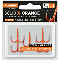 Lieblingsku00f6der Raubfischangeln-Zubehör|Angelhaken<Lieblingsköder Fukura Solid X Drillinge (orange)