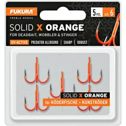 Lieblingsku00f6der Raubfischangeln-Zubehör|Angelhaken<Lieblingsköder Fukura Solid X Drillinge (orange)