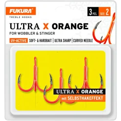 Lieblingsku00f6der Raubfischangeln-Zubehör|Angelhaken<Lieblingsköder Fukura Ultra X Drillinge (orange)