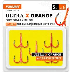 Lieblingsku00f6der Raubfischangeln-Zubehör|Angelhaken<Lieblingsköder Fukura Ultra X Drillinge (orange)